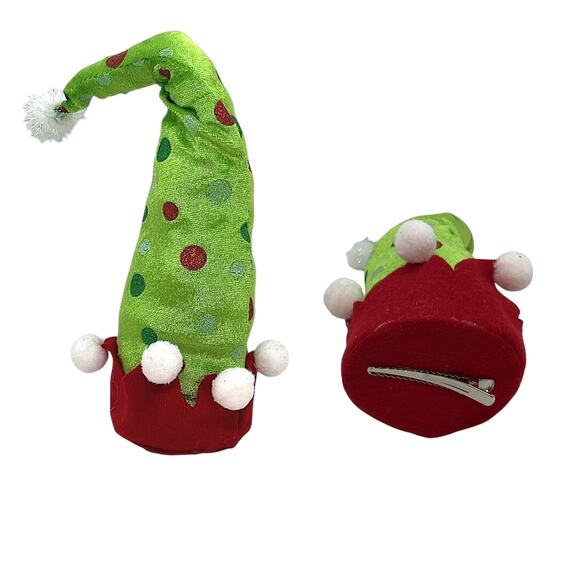 Elf Hat Ornament Clip On 14 in Large Christmas Shapable Holiday Decor- Set/3 - Picture 3 of 4